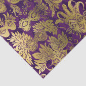 Gold Masquerade maskers op Paars patroon Tissuepapier (Detail)