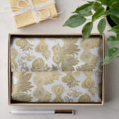 Gold Masquerade maskers op wit patroon Tissuepapier (Geschenk)