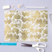 Gold Masquerade maskers op wit patroon Tissuepapier (Craft)