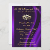 Gold Masquerade Paars Jeweled Party - Uitnodiging (Achterkant)