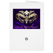 Gold Masquerade Paars Table Number Card (Achterkant)
