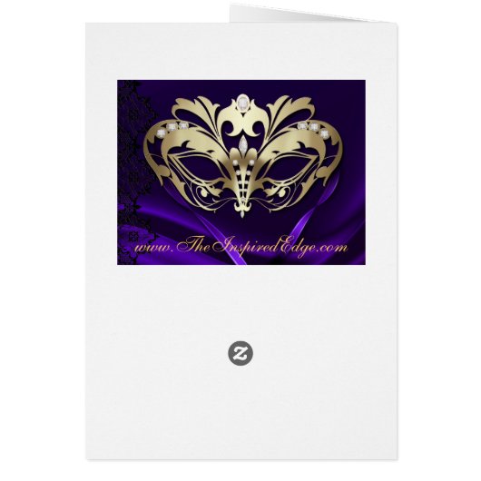 Gold Masquerade Paars Table Number Card (Achterkant)