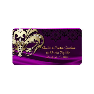 Gold Masquerade Pink Jewel Weddenschap Label
