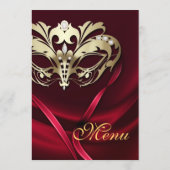 Gold Masquerade Red Jewel Wedding Menu (Achterkant)