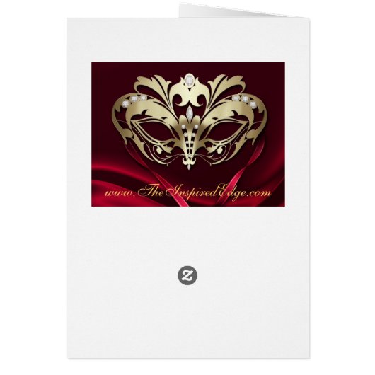 Gold Masquerade Red Table Number Card (Achterkant)