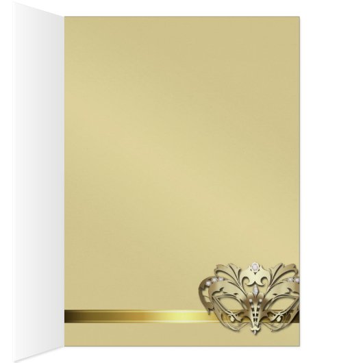 Gold Masquerade Red Table Number Card (Binnen (Rechts))