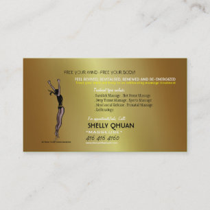 Gold Masseuse/Massage Therapist Visitekaartje
