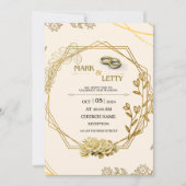 Gold Matt Wedding Invitation 0.2 Ontwerp Kaart (Voorkant)