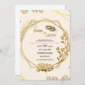 Gold Matt Wedding Invitation 0.2 Ontwerp Kaart (Voorkant / Achterkant)