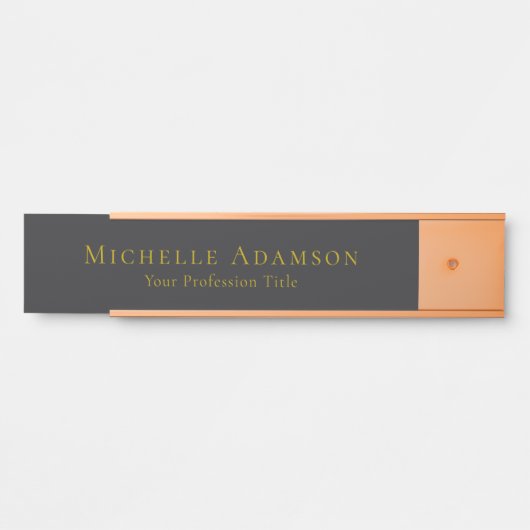 Gold & Matte Black Professional Plain Modern Deurbordje (Voorkant)