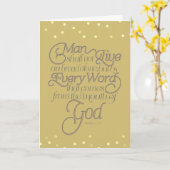 Gold Matthew 4:4 Word Kaart (Gele Bloem)