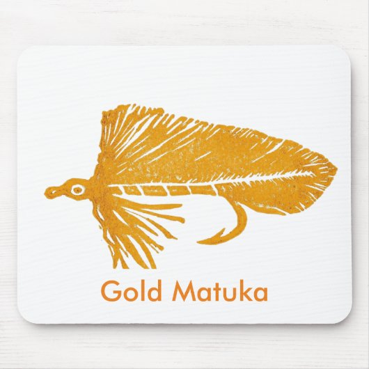 "Gold Matuka" Klassieke forel Fly Mousepad Muismat (Voorkant)