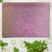 Gold Mauve Paars Sparkly Glitter Ombre Gradient Theedoek (Gevouwen)