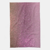 Gold Mauve Paars Sparkly Glitter Ombre Gradient Theedoek (Verticaal)
