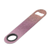 Gold Mauve Paars Sparkly Glitter Ombre Monogram Speed Flessenopener (Achterkant Gekanteld)