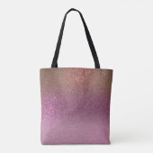 Gold Mauve Paars Sparkly Glitter Ombre Monogram Tote Bag (Achterkant)