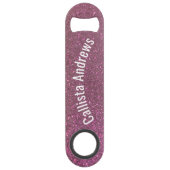 Gold Mauve Paars Sparkly Glitter Ombre Name Speed Flessenopener (Achterkant)