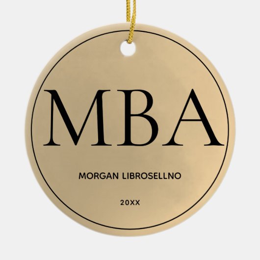 Gold MBA Afstuderen Ceramic Ornament (Voorkant)