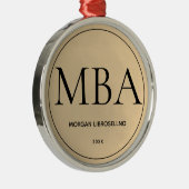 Gold MBA-Afstuderen Metalen Ornament (Rechts)