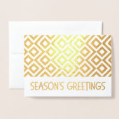 Gold Meander Pattern Seizoen Groeten Folie Kaarten (Voorkant met envelop)