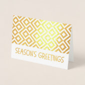 Gold Meander Pattern Seizoen Groeten Folie Kaarten (Voorkant)