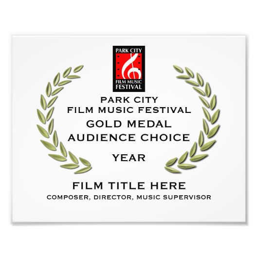 Gold Medal Certificate 10 x 8 inch Foto Afdruk (Voorkant)