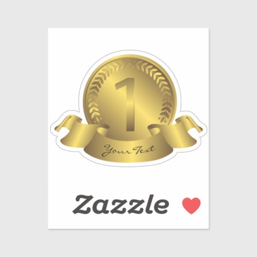 Gold Medal & Custom text Award winnaar Sticker (Vel)