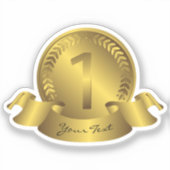 Gold Medal & Custom text Award winnaar Sticker (Voorkant)