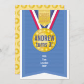 Gold Medal Party-uitnodiging Kaart (Voorkant / Achterkant)