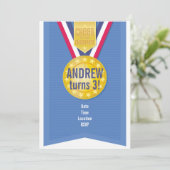 Gold Medal Party-uitnodiging Kaart (Staand voorkant)