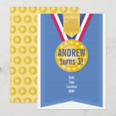 Gold Medal Party-uitnodiging Kaart (Voorkant / Achterkant)