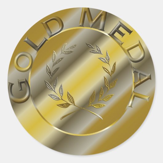 Gold Medal Ronde Sticker (Voorkant)