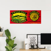 Gold Medal Salmon Can LabelKodiak Island, AK Poster (Thuiskantoor)