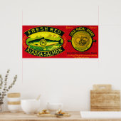 Gold Medal Salmon Can LabelKodiak Island, AK Poster (Keuken)