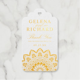 Gold Medallion Elegant Mandala Wedding Dank je Cadeaulabels