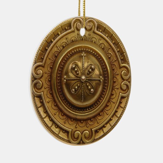 Gold Medallion Keramisch Ornament (Rechts)