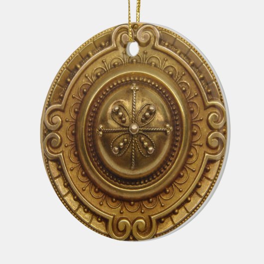 Gold Medallion Keramisch Ornament (Links)
