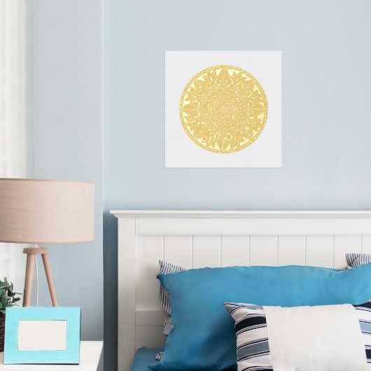 Gold Medallion Mandala Art Folie Afdrukken (Insitu (Slaapkamer))