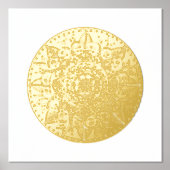 Gold Medallion Mandala Art Folie Afdrukken (Voorkant)