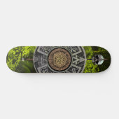 Gold Medallion Mayan Calendar Warrior Skull Oerwou Persoonlijk Skateboard (Horizontaal)