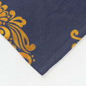 Gold Medallion Navy Fleece Blanket (Hoek)