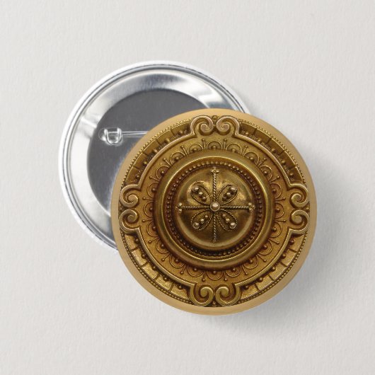Gold Medallion Ronde Button 5,7 Cm (Voorkant /achterkant)