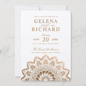 Gold Medallion Shimmer Mandala Wedding Kaart (Voorkant)