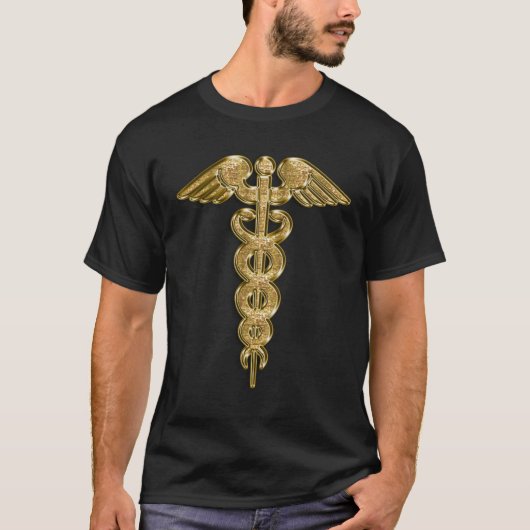 Gold medical alert badge t-shirt (Voorkant)