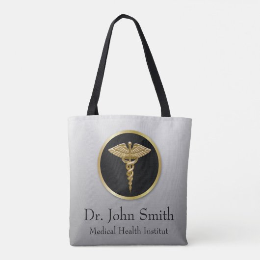 Gold Medical Caduceus - All-Over-Print Canvas tas (Achterkant)