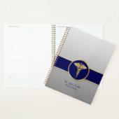 Gold Medical Caduceus Blue Professional Planner (Display)