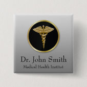 Gold Medical Caduceus - Button (Voorkant)