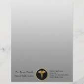 Gold Medical Caduceus - Letterhead Persoonlijk Briefhoofd (Voorkant)