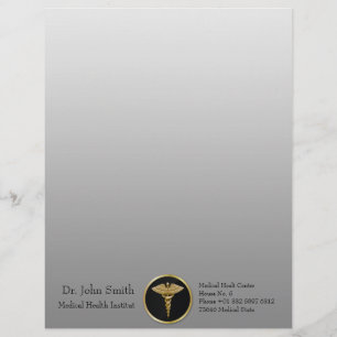 Gold Medical Caduceus - Letterhead Persoonlijk Briefhoofd