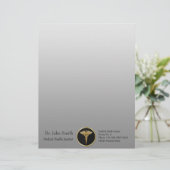 Gold Medical Caduceus - Letterhead Persoonlijk Briefhoofd (Staand voorkant)